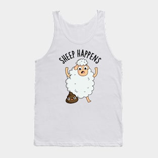 Sheep Happens Funny Poop Puns Tank Top